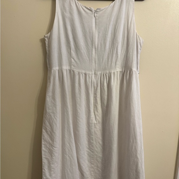 LOFT White and Blue Embroidered Dress - Picture 4 of 4